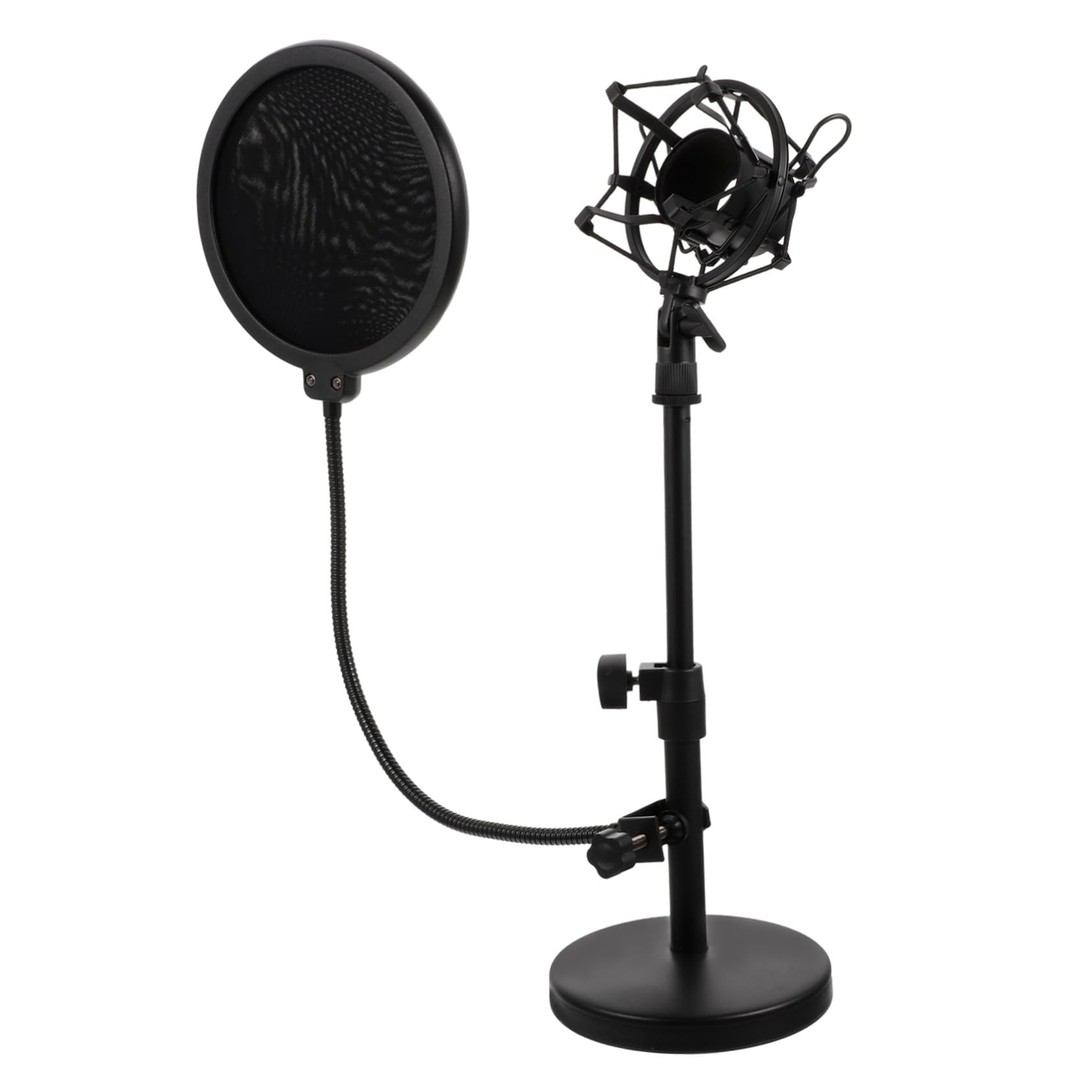 FRCOLOR Verstellbarer Robuster Mikrofonständer mit Tischhalterung und Popschutz Langlebiger Mikrofonarm für Podcast Live streaming und Studioaufnahmen Stabiler Desktop mikrofonhalter