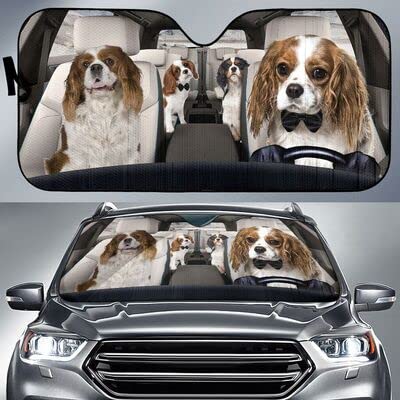 Pare-soleil de voiture drôle de famille de chiens protecteur thermique pour SUV en vacances