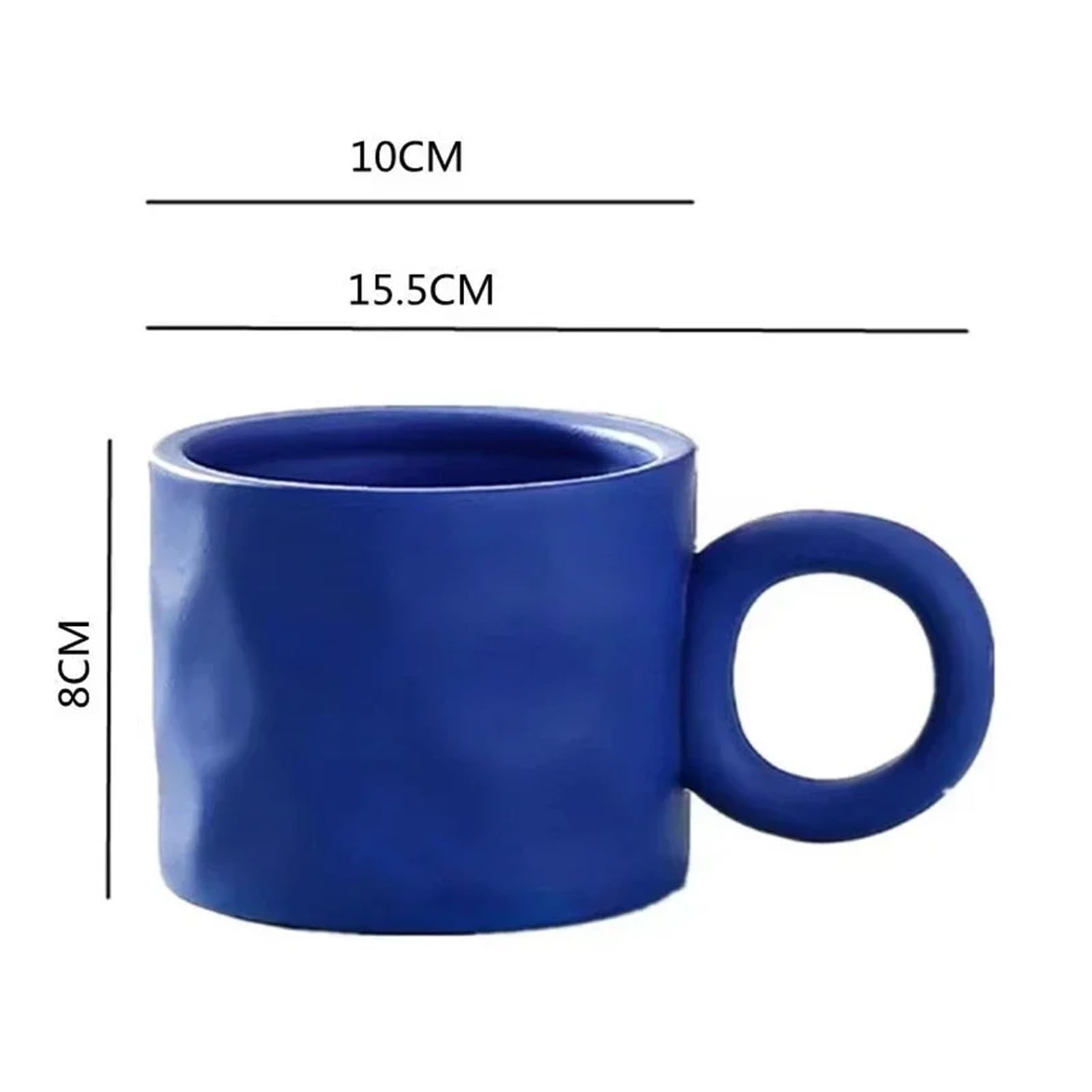 Tazas de café grandes de cerámica, Taza de café porcelana cerámica for desayuno, taza avena con asa anillo, multicolor, 450 ml(Green)