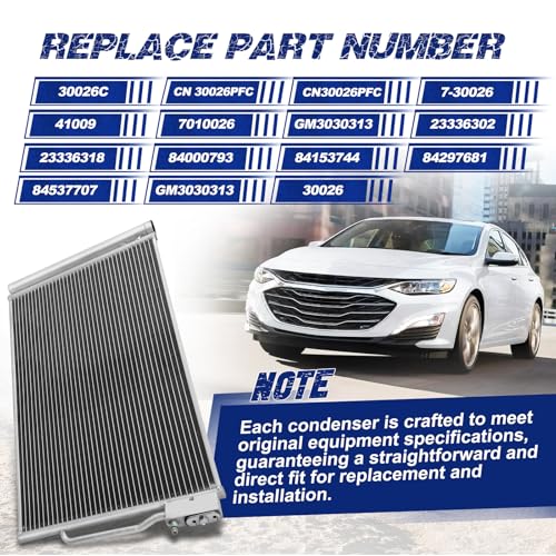 Image of Air Conditioning A /C Condenser Compatible with Buick LaCrosse 2017-2019, Chevrolet Malibu 2016-2022