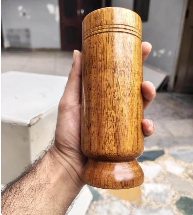 Image of Vijaysar Wood Sugar Care Balance Glass Ayurvedic Glass /Tumbler | Sugar Vijaysar Wood | Vijaysar Ki Lakdi | Bija Herbal Tumbler | Bija Tumbler 100ml