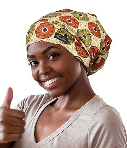 Image of Satin Lined Sleep Slouchy Cap Curly Girl Slap Headwear Gifts For Frizzy Hair Women