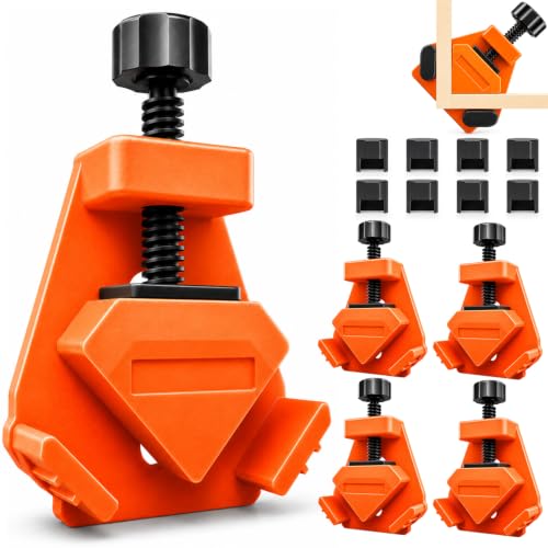 4 Pcs Serre Joint Angle, Presse d'Angle pour Épaisseur de Panneaux Jusqu'à 26mm, Pince d'Angle en Plastique Renforcé de Fibres de Verre pour Travail du Bois, Fixation et Assemblage