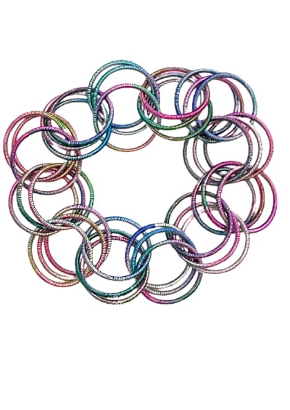 Sea Lily Piano Wire Rainbow Color Loop Bracelet - L50K-BR