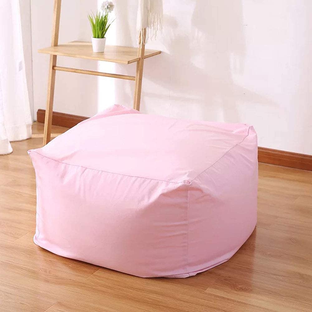 Pouf Pouf Tissu Repose-Pieds Carré Canapé Paresseux Rose