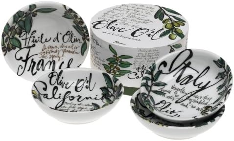Rosanna Olive Oil Set of 4 Dipping Dishes, Gift-boxed