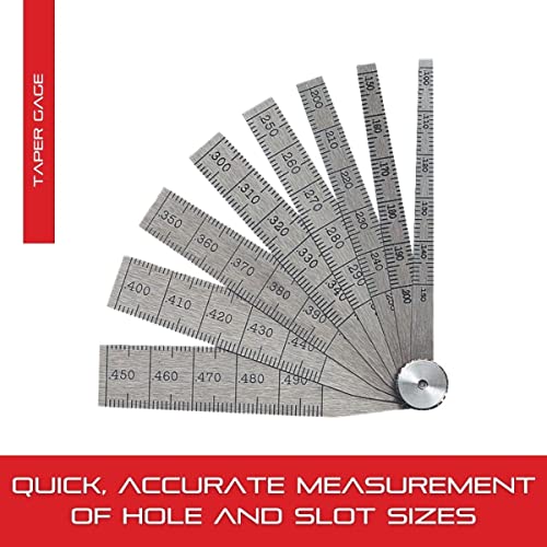Starrett 269A Taper Gage, Bereich .100-.500, 2-1/2 Länge, 8 Blätter