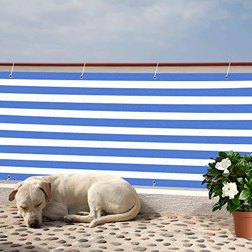 XiaZ - Pantalla para Valla de privacidad (180 g/m², con Arandelas de Aluminio, para balcón, Patio, Cubierta, 7,6 x 40,6 cm), Color Azul Cover