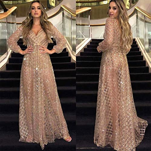 Foviguo Women One Shoulder Prom Dresses High Low Mermaid Sequin Ruched Ball Gowns Sexy Formal Evening Club Dresses Gold, Xx-Large #TOP1