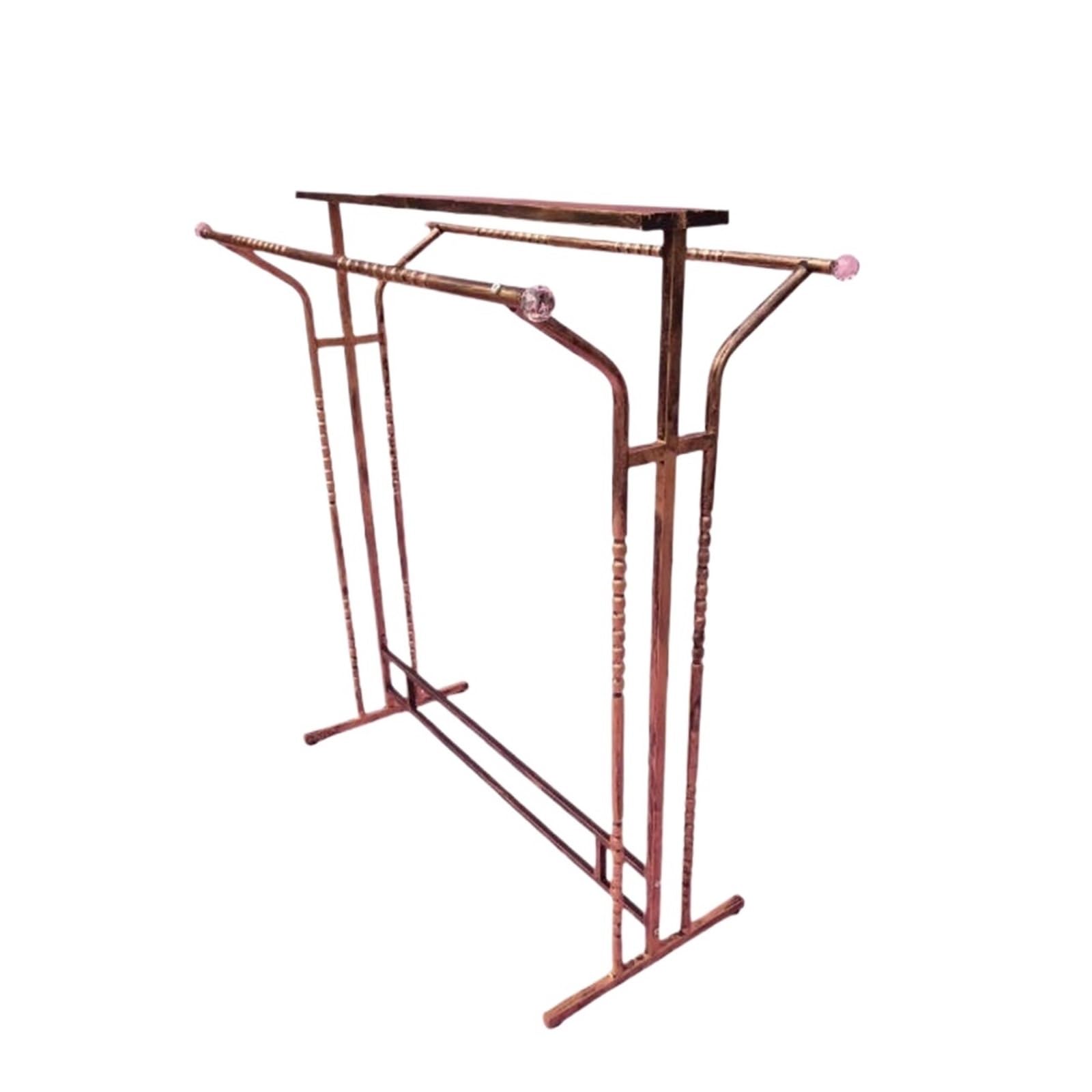 Xumh2024-3 Closet Organizer Clothing Store Display Rack, Floor Standing Hanging Combination, Side Clothes, Shelf clothes rail(Brass)