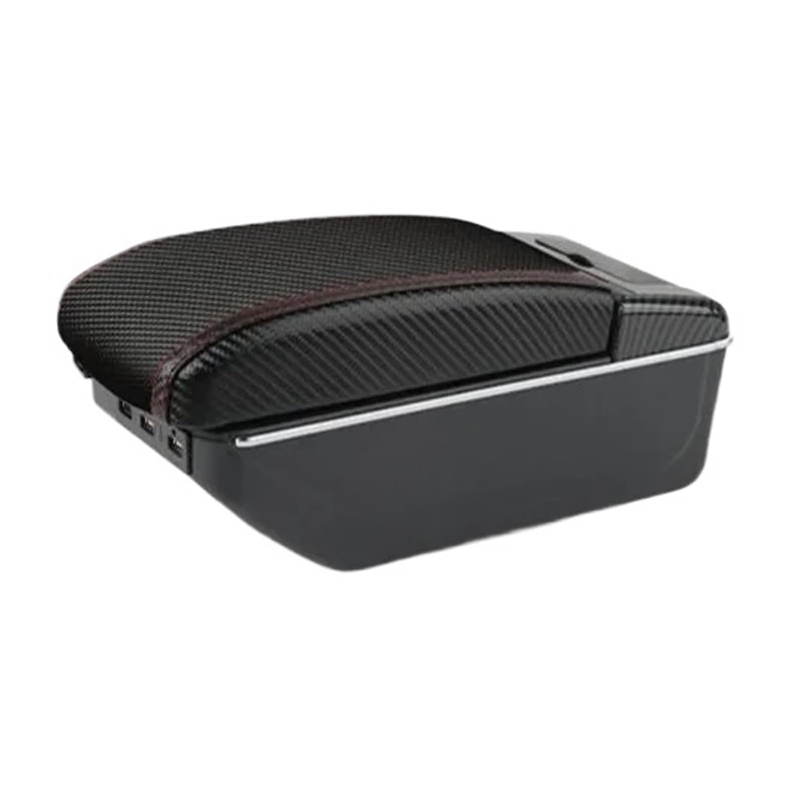 UMDJJU For Suzuki For Jimny JB74 JB64 2018-2023 Carbon Fiber Armrest Box Car Central Storage Retrofit With USB Accessories Car Centre Console Armrest Box(C red line 7USB)