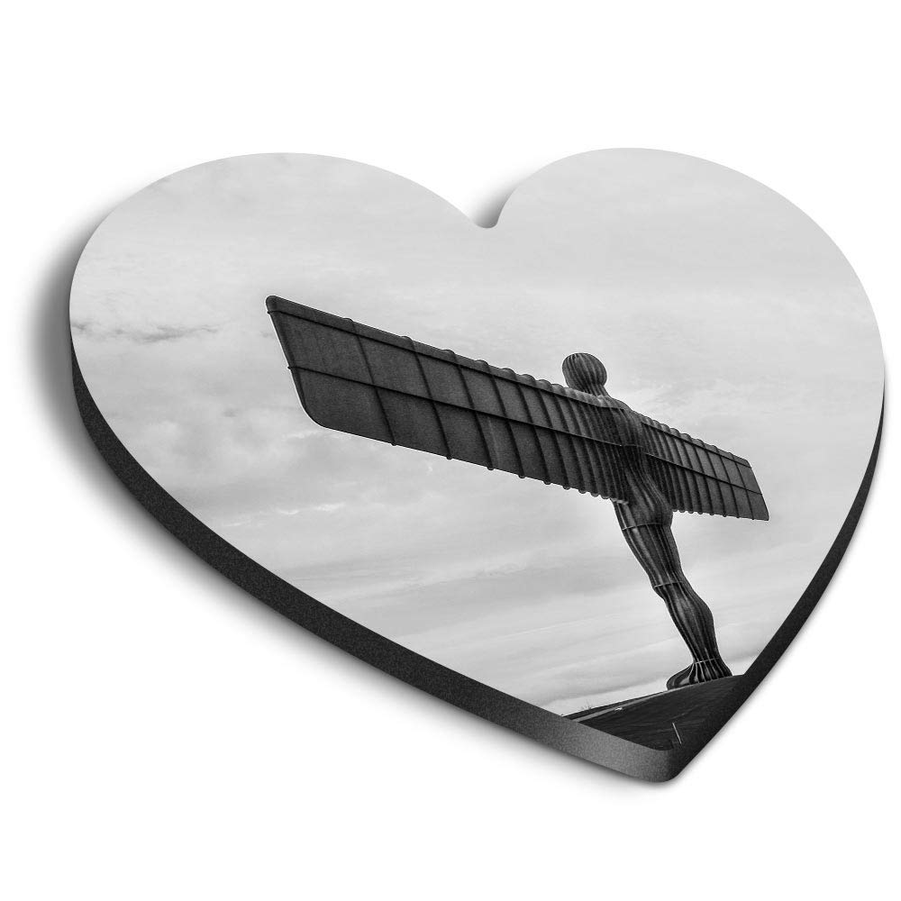 Destination Vinyl Ltd Multicolor 1 X Heart Mdf Magnets - Angel Of The North Newcastle England Uk 43632