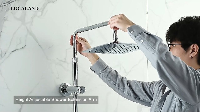 LOCALAND 10 Inch High Pressure Rainfall Shower Head with Handheld