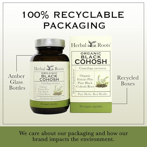 Herbal Roots Organic Black Cohosh Root Capsules - Menopause Support - 3 Month Supply - Certified USDA Organic -90 Vegan Capsules - Image 6