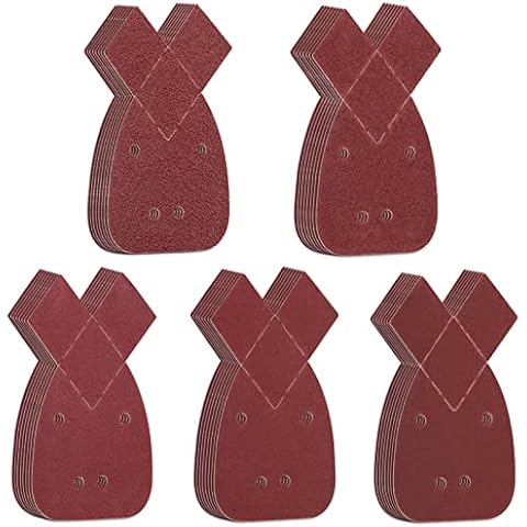 Sander Pads for Black Decker Mouse - 40PCS Hook and Loop Mouse Detail Sandpaper with Extra 2 Tips, 4 Holes Mouse Sanding Sheets Assorted 40/60/ 80/120/ 240 Grits for Black Decker Detail Palm Sander Cover