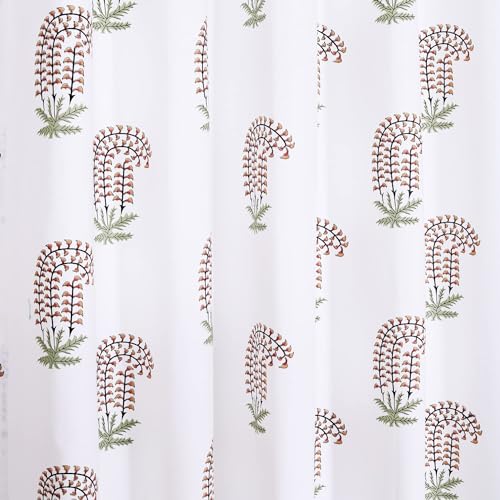 Image of Homestan 100% Cotton Block Print Long Door Curtains 9 Feet Long Set of 1 with Stainless Steel Grommets for Home Decor (9 X 4.5 Feet, Brown)