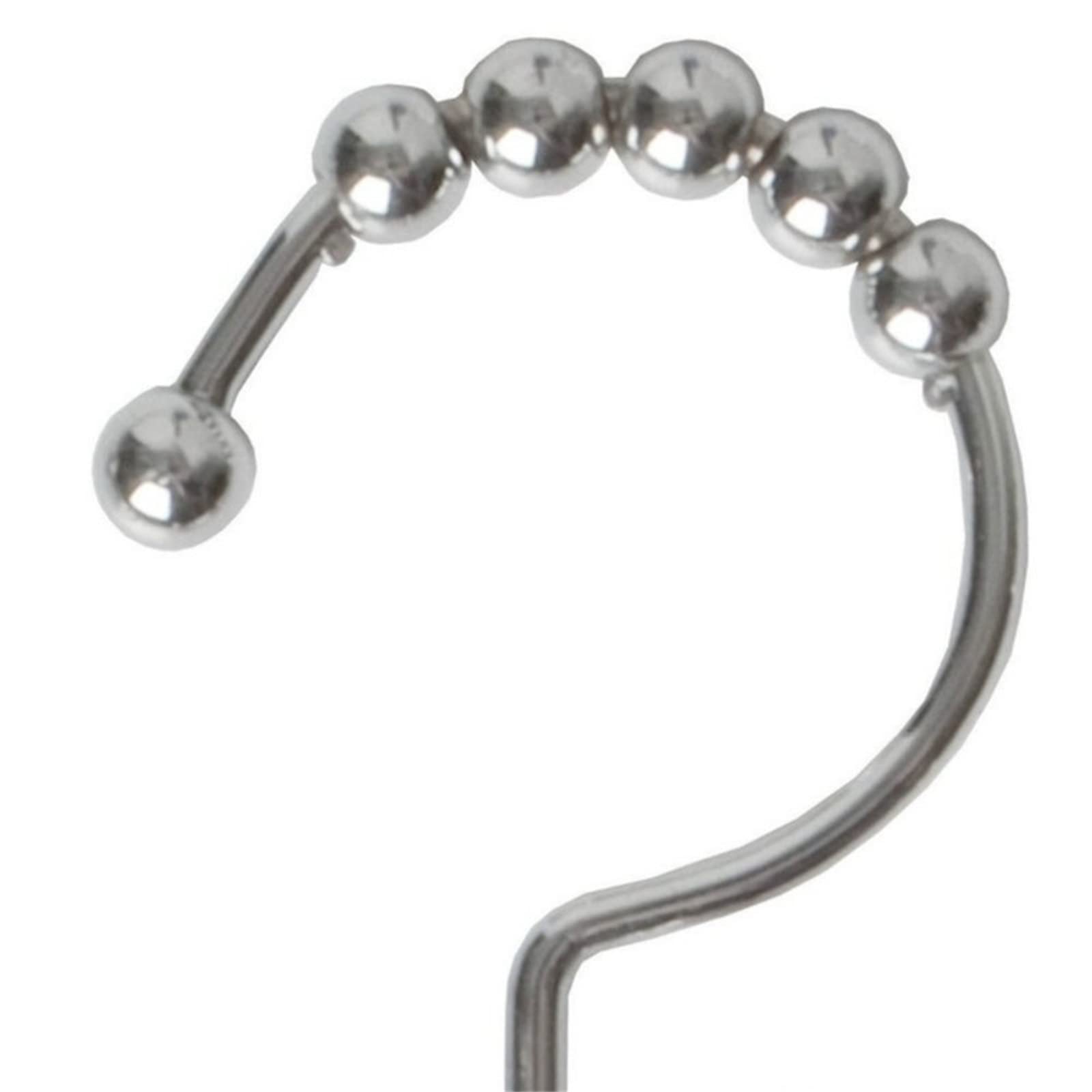 Ganci for Tende da Doccia, 12 Pezzi Anelli for Tende da Doccia in Acciaio Inossidabile Ganci da Doccia a Doppio Scorrimento in Metallo Resistente alla ruggine for Tende da Bagno