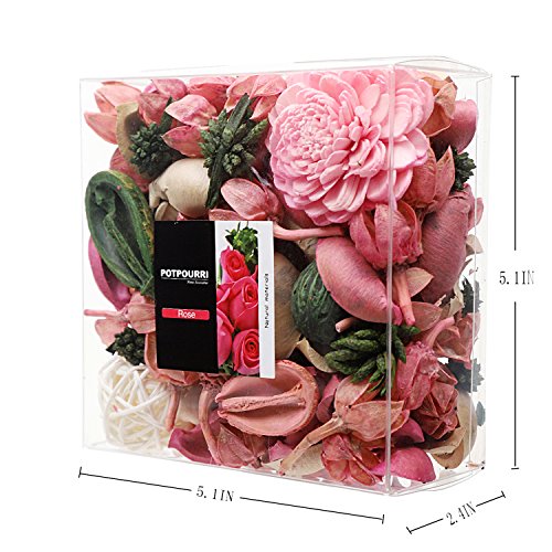 image for Qingbei Rina Gift Rose Scent Potpourri Bag Clear Gift Box, Dried Flowe