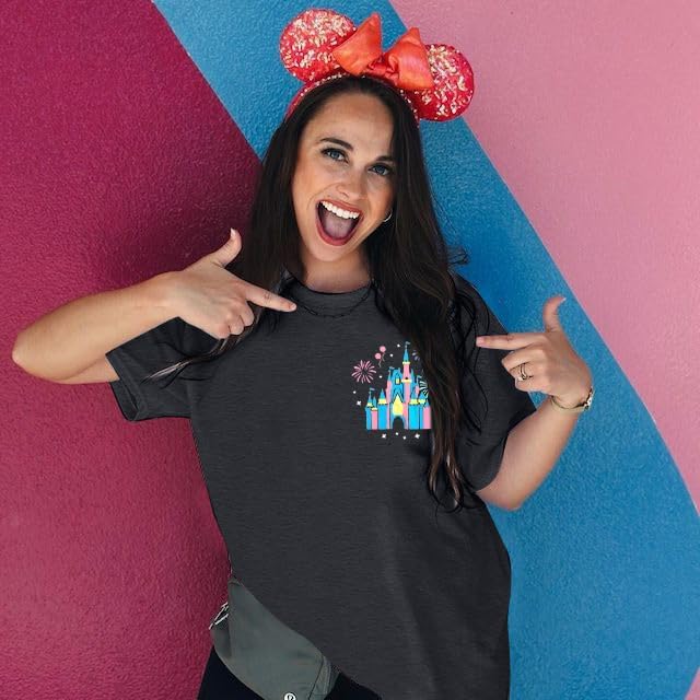 Magical Shirt Women Oversized Magic Kingdom Shirts: Happiest Place on Earth Shirt Cute Castle Graphic Family Holiday Tee Tops - Image 5