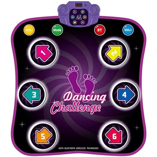 Dance Mat for Kids 3-12,Musical Dance Mat for Kids with 5 Game Modes,Dance Game Toy Gift for Kids Girls Boys,Electronic Dance Pad with Light-up 6-Button Bluetooth,Christmas Toys Gifts for 3+Girls Boys