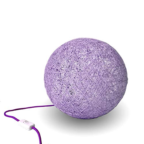 Lampe de table artisanale mauve pour ambiance salon cosy moderne