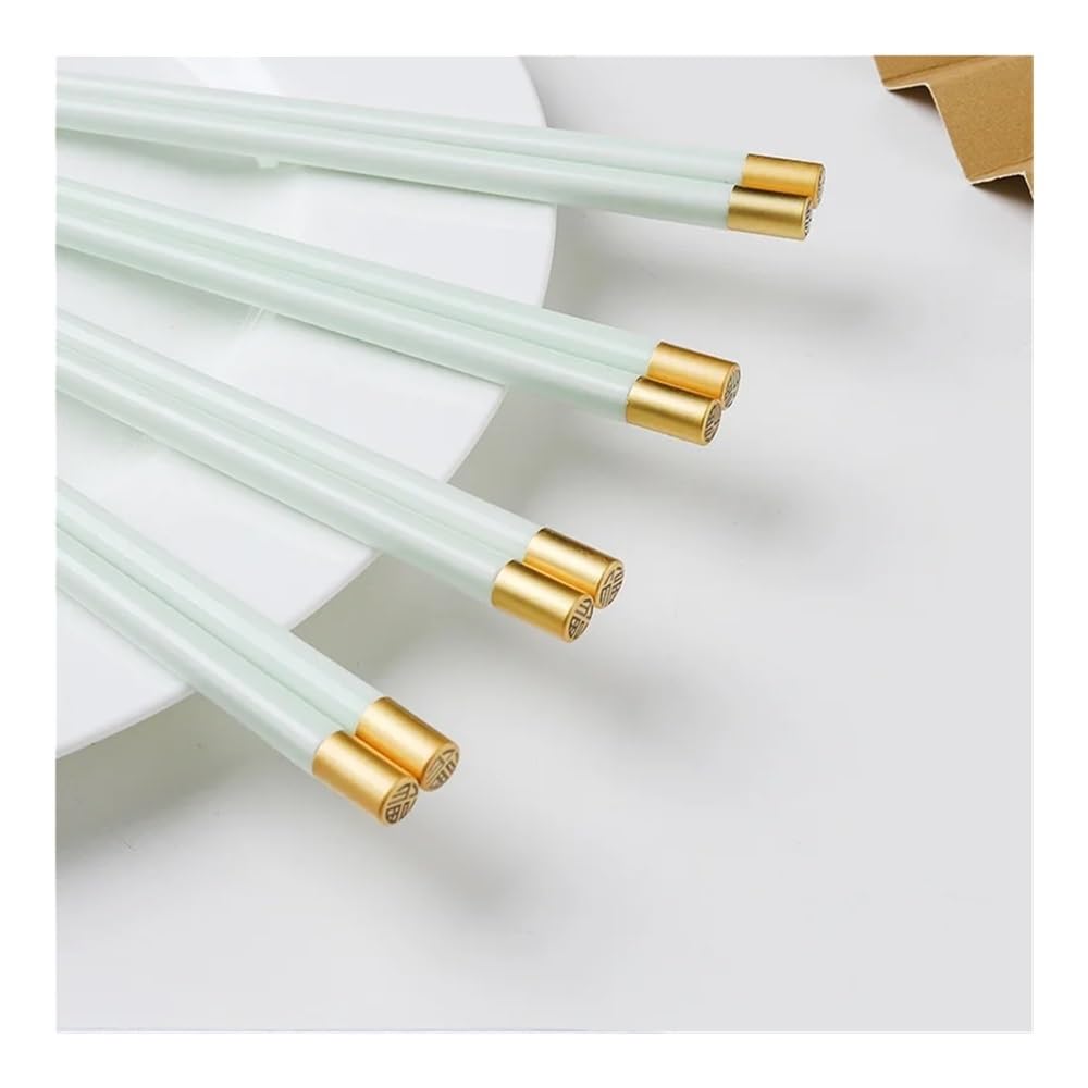 Ensemble de baguettes réutilisables, ustensiles d'entraînement universels for débutants et adultes, outils de préhension des doigts, apprentissage facile de la cuisine(Light green-6 Pair)