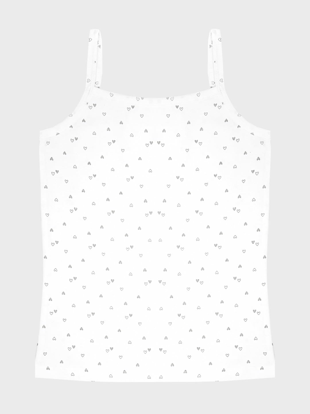 CHARM N CHERISH Girls Cami Vest Pack of 2, Heart All Over Print and Solid Black Color Pack of 2 (in, Age, 11 Years, 12 Years, Regular, Multi) 2