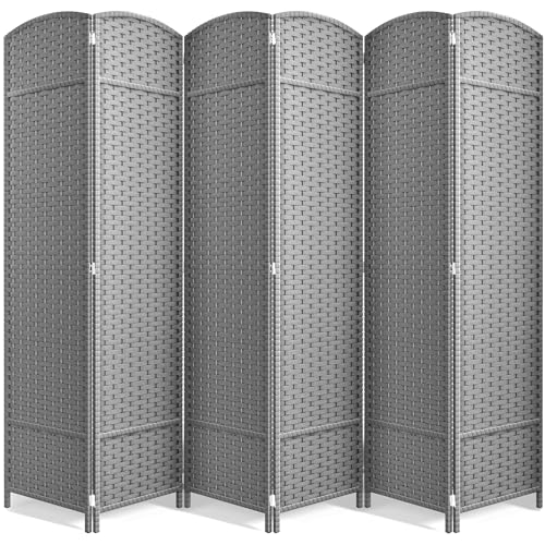 Sorbus 6 Panel Room Divider 6 ft. Tall - Privacy Screen, Extra Wide Double Hinged Panels, Mesh Hand-Woven Design, Partition Room Dividers and Folding Privacy Screens, Wall Divider for Room Separation