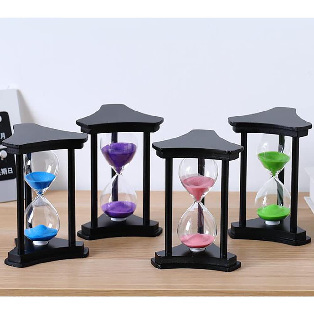Temporizador, Temporizador de Reloj Arena, Decorativo con Marco Madera 15/30/60 Minutos(Black Frame Blue Sand,30 Minutes)