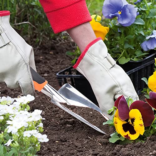 Tuinkepel Gereedschap, Tuinschop, Jiechang aluminium tuintroffel, met antislip ergonomisch handvat, handschop voor planten, verplanten, wieden, graven, sneeuwscheppen - Afbeelding 6