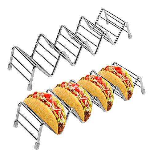 Taco-Halter Aus Edelstahl – 12er Set, Jeder Für 3 Tacos, Spülmaschinengeeignet & Ofenfest