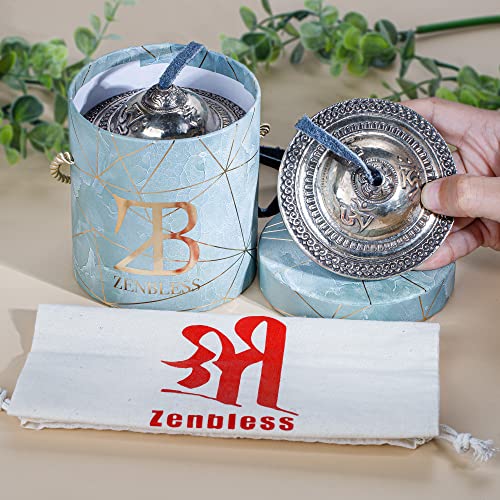 Zenbless 3.5Inch Tibetan Tingsha Cymbals 2Pcs, With Storage Box And Fabric Case, Meditation Sanskrit Bronze Chime Bells For Spiritual Healing Mindfulness, Yoga Buddhist, Relaxation Musical Instruments #TOP6