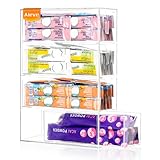 AIEVE Drink Packet Organizer, Drink Mix Holder with 4 Clear Drawers, Acrylic Water Flavor Packets Container, Kitchen Storage Organizers for Pantry Home Organization