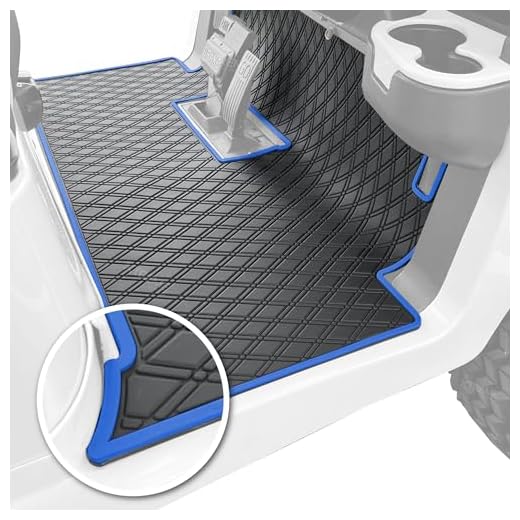 Xtreme Mats Club Car Golf Cart Mat, Full Coverage Golf Cart Floor Liner Mats - Fits Club Car Models Precedent (2004-2023)/Onward & Tempo (2017-2023)/Villager & V4L (2019-2023) - Black with Blue Trim