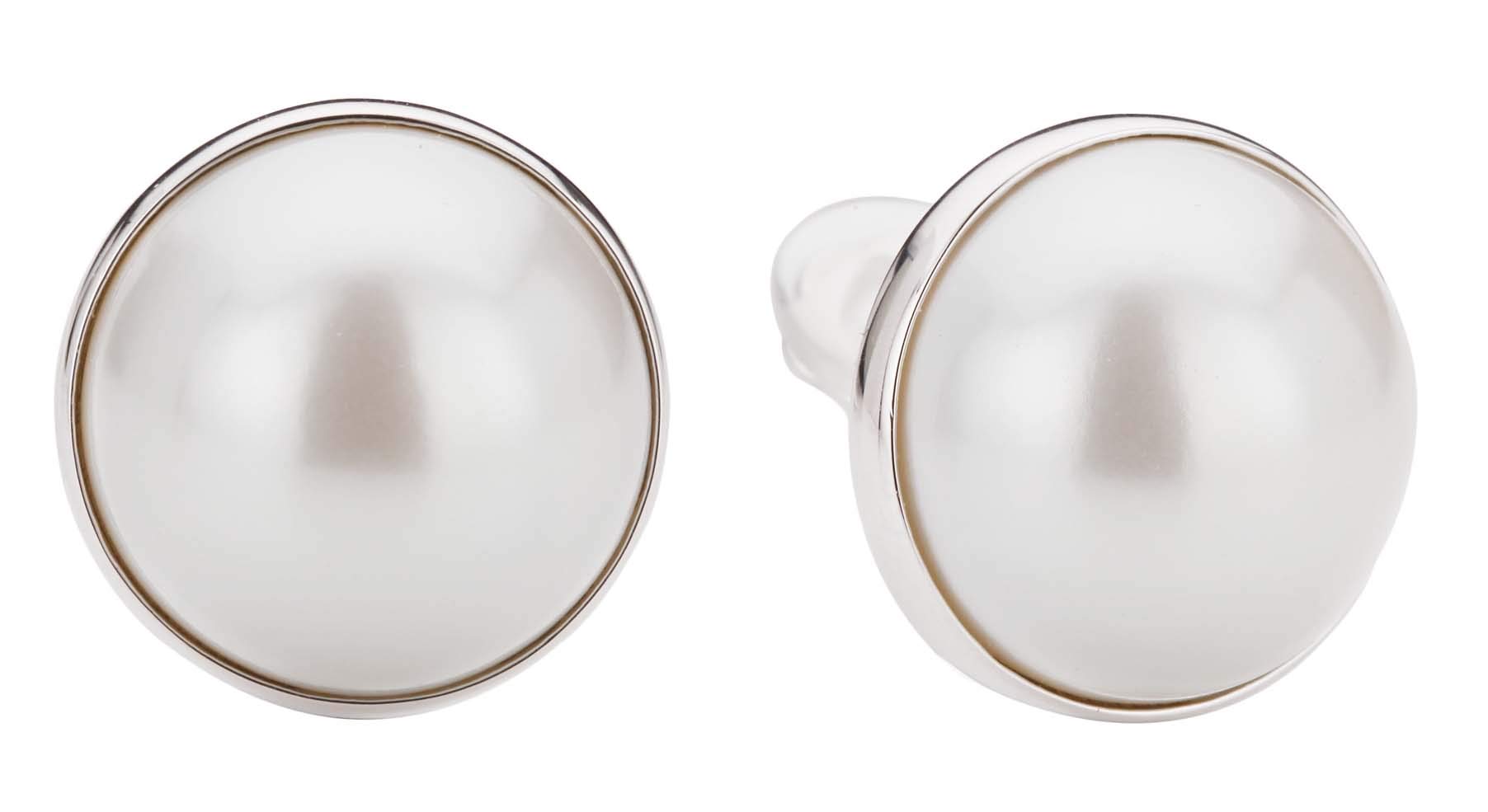 Traveller Orecchini a clip - Perla 10-20 mm bianco