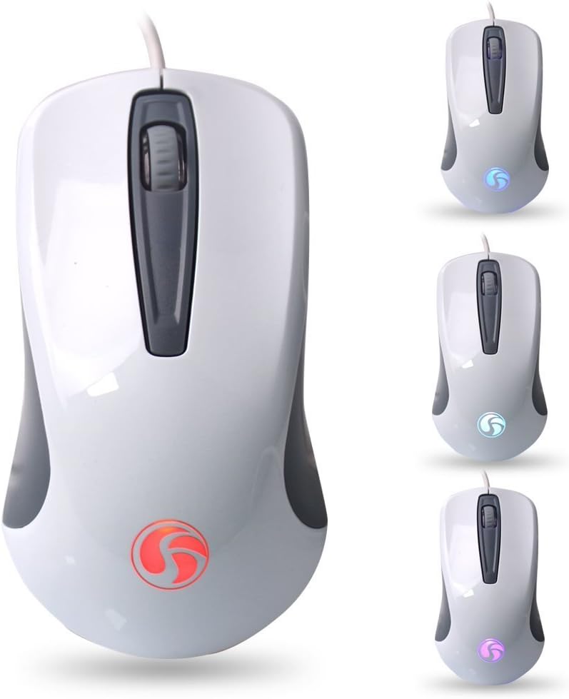 iFashion Office Mouse 3-Button USB Wired Mice Scroll Wheel High Precision up to 1600 DPI Compatible with PCs, Macs, Desktops and Laptops