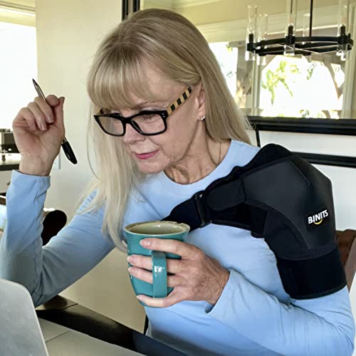 Binits Shoulder Brace For Men & Women, Shoulder Immobilizer For Torn Rotator Cuff, Tendonitis, Dislocation, Shoulder Pain, Ac Joint Pain Relief - Adjustable Fit Sleeve Wrap (L-Xl) #TOP3
