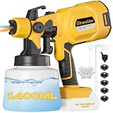 Cordless Paint Sprayer Compatible with Dewalt 20V MAX Battery, Spray Paint Gun with 1400ml Container, Electric Spray Gun for Furniture Fences Walls Doors Paint Gun, 4 Nozzles & 3 Patterns(No Battery)