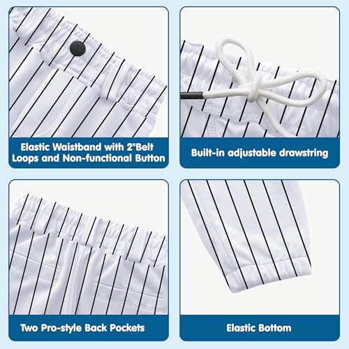 Image of MIVEI 2T 3T 4T 5T to 16Years Toddler Baseball Pants Youth Boys Tball Pants
