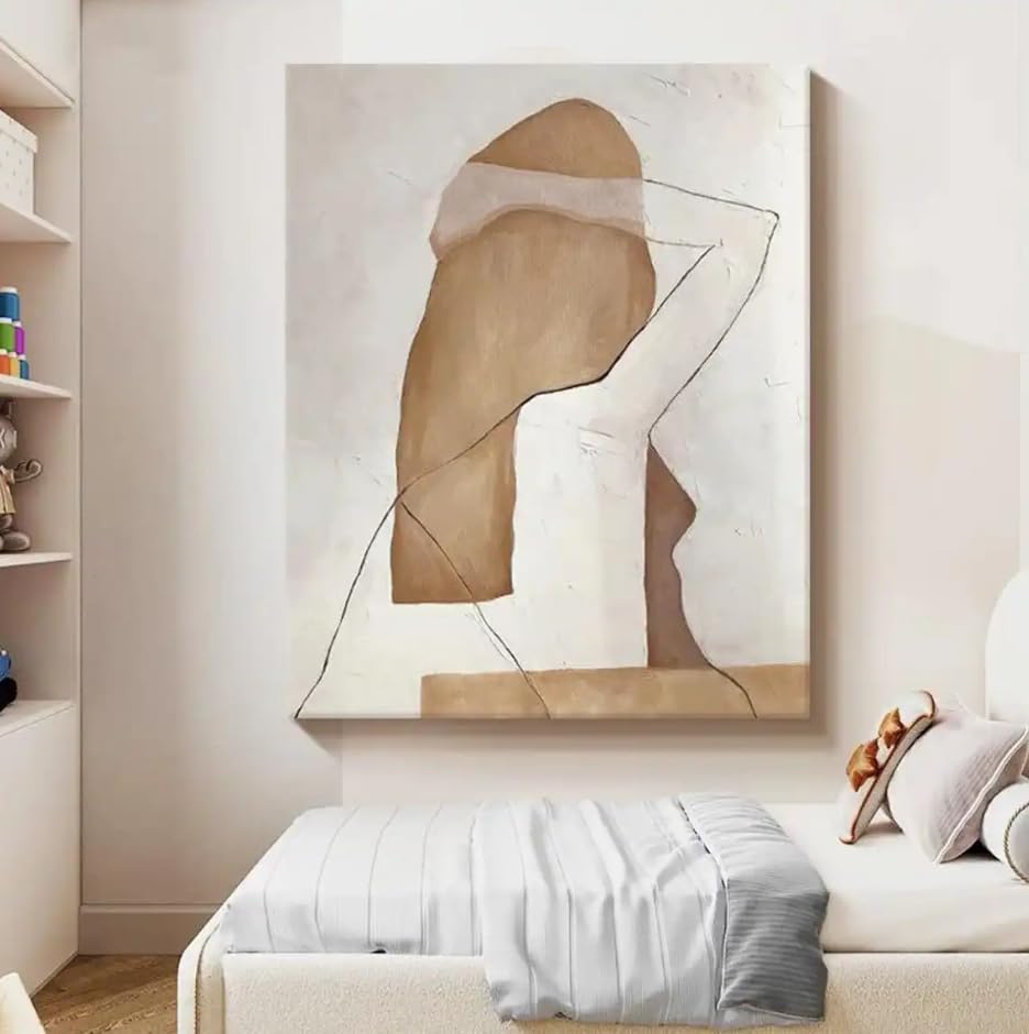 Peinture abstraite de dos de femme pour déco salon chaleureux