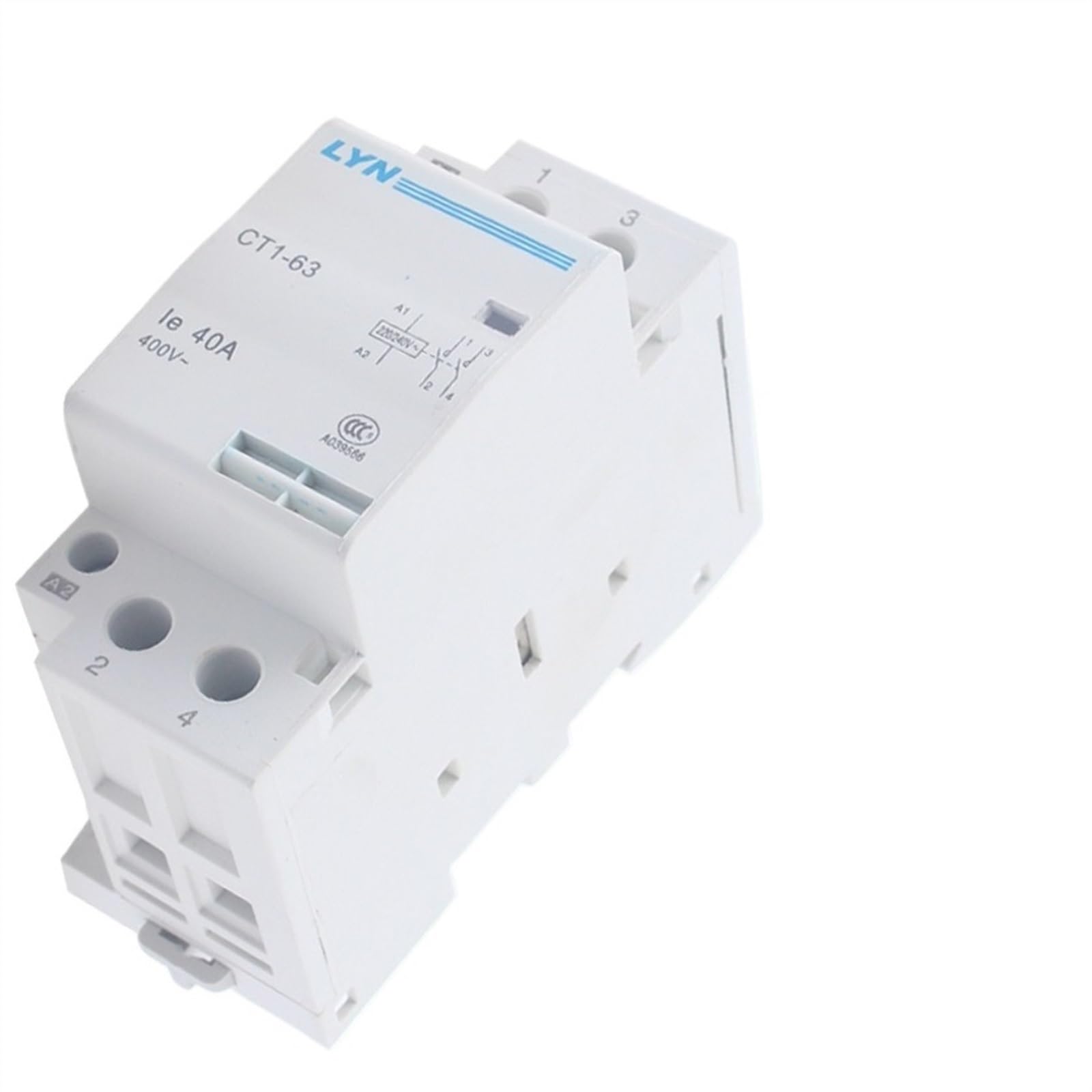 RCGKNNMUZ CT1-63 32A 40A 63A 2P 220V Coil 50/60HZ Din Rail Household AC Modular Contactors 2NO/2NC 1NC1NO Contact(40a,2NO-220V)