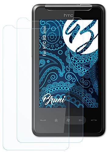 Bruni Protecteur d'écran Compatible avec HTC HD Mini Film Protecteur, Cristal Clair Écran Protecteur (2X)