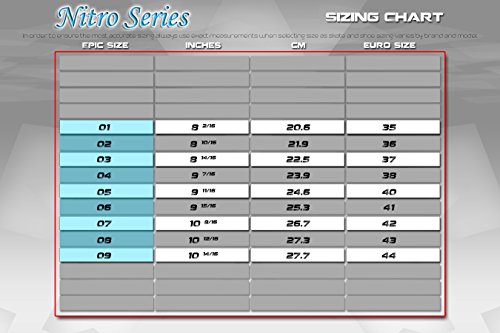 Epic Skates Nitro Turbo Indoor/Outdoor Quad Speed Roller Skates #TOP3