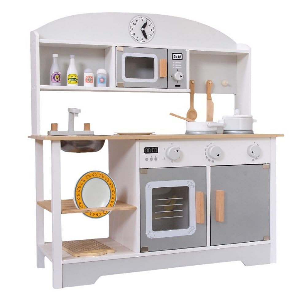 Amazon | ままごと キッチン 木製 調理器具付き 調味料付き 食材付き 