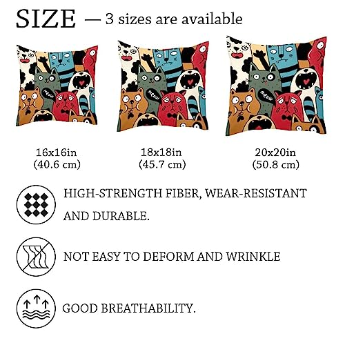 Housse de coussin velours chat 50x50 double face pour masquer l'usure