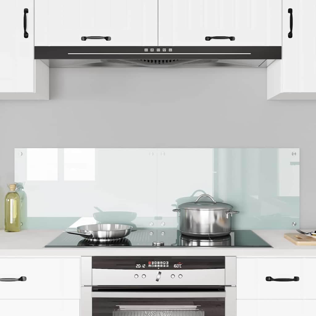 Solivagant Küchenrückwand 2 pcs Weiß 70 x 40 cm Gehärtetes Glas, Küche Esszimmer,Küchenhelfer -utensilien, 12.6 kg-3415518