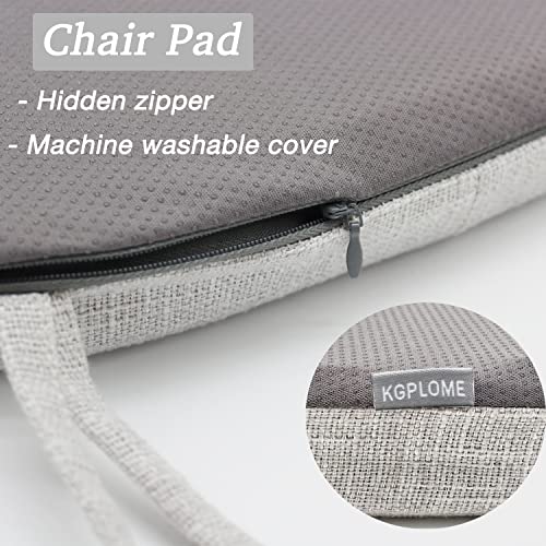 Kgplome Dining Room Chair Cushions With Ties - Memory Foam No Slip Seat Cushion And Kitchen Chair Pad With Machine Washable Cover [16.5 X 16.2 Inches] -Light Gray #TOP3
