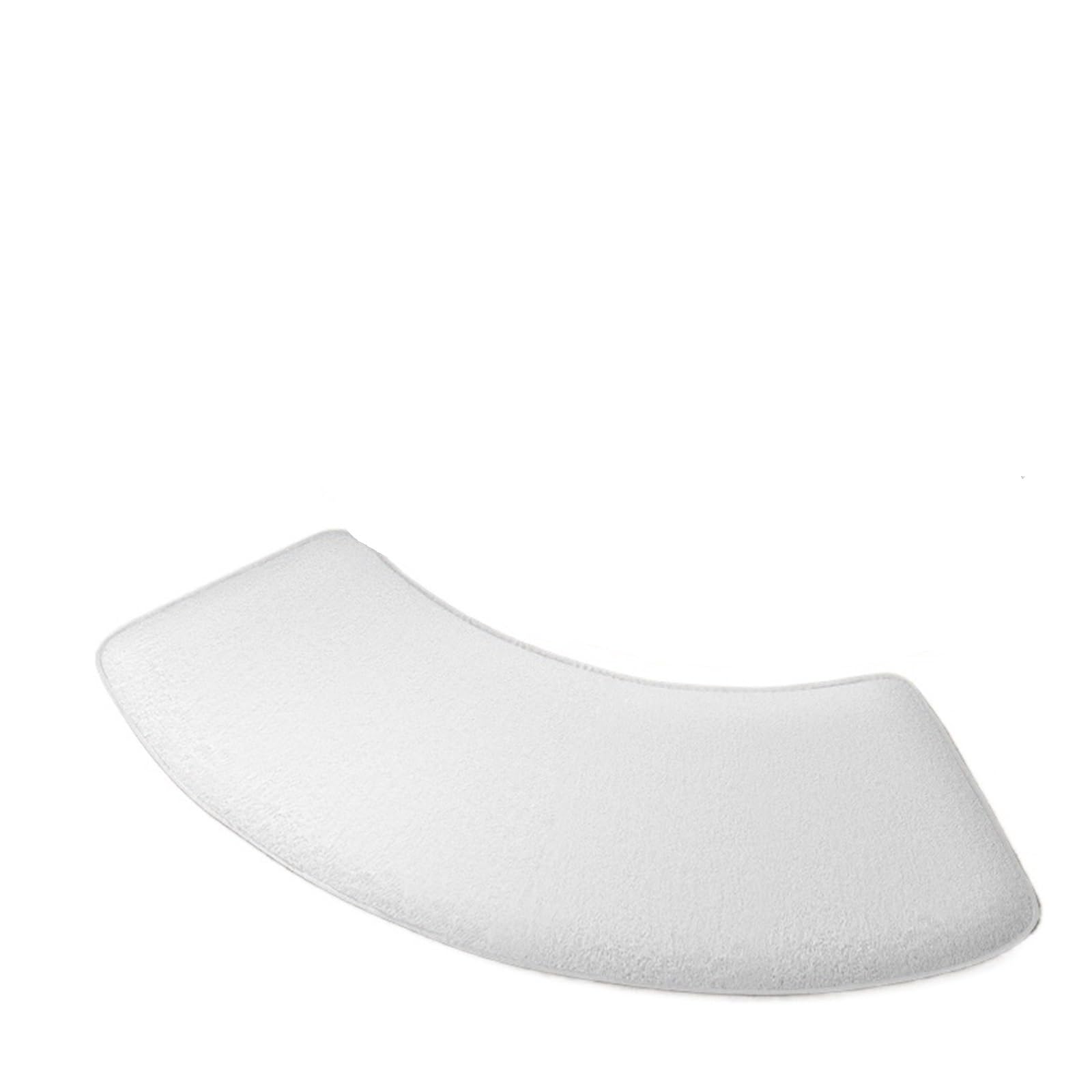 Curved Shower Mat Thickened Shower Room Absorbent Mat Curved Bathroom Door Toilet Foot Non-slip Entrance(White)