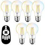 ANWIO LED電球 6個セット 6W（60W型相当） E26口金 無段階調光 調色 led照明 リモコン付き 常夜灯 広配光タイプ 省エネ（電池別売）