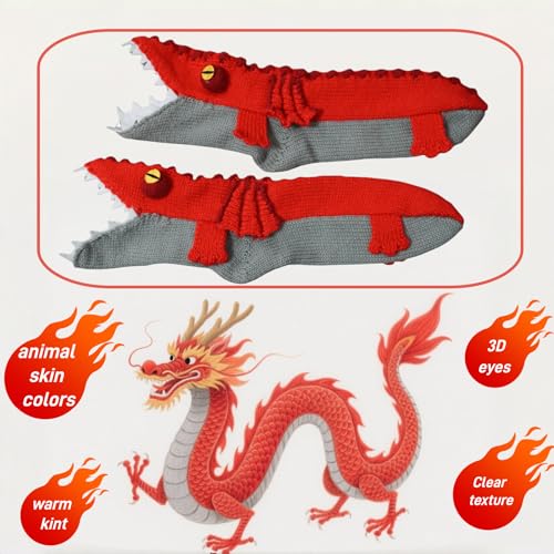 Image of LOLAT Novelty Animal Socks Knit Shark T-Rex Dinosaur Alligator Croc Sock for Christmas Gifts Creative Home Warm
